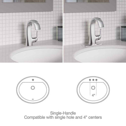KOHLER Cursiva Single Handle Single Hole Bathroom Faucet in Polished Chrome