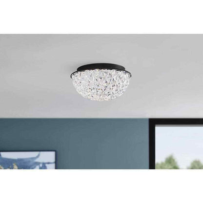 Home Decorators Ellis Place Matte Black LED Round Flush Mount Ceiling Light