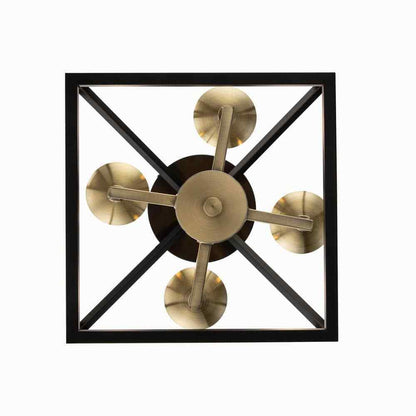 Home Decorators Weyburn 16.5 in. 4-Light Black and Gold Semi-Flush Mount