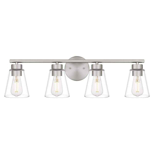 Hampton Bay Eastburn 28.13 in. 4-Light Brushed Nickel Vanity Light