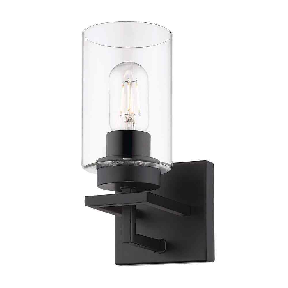 Golden Lighting Tribeca 4.5 in. 1-Light Black w/ Black Accents Bath Vanity Light