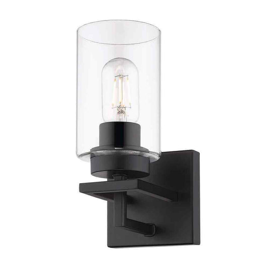 Golden Lighting Tribeca 4.5 in. 1-Light Black w/ Black Accents Bath Vanity Light