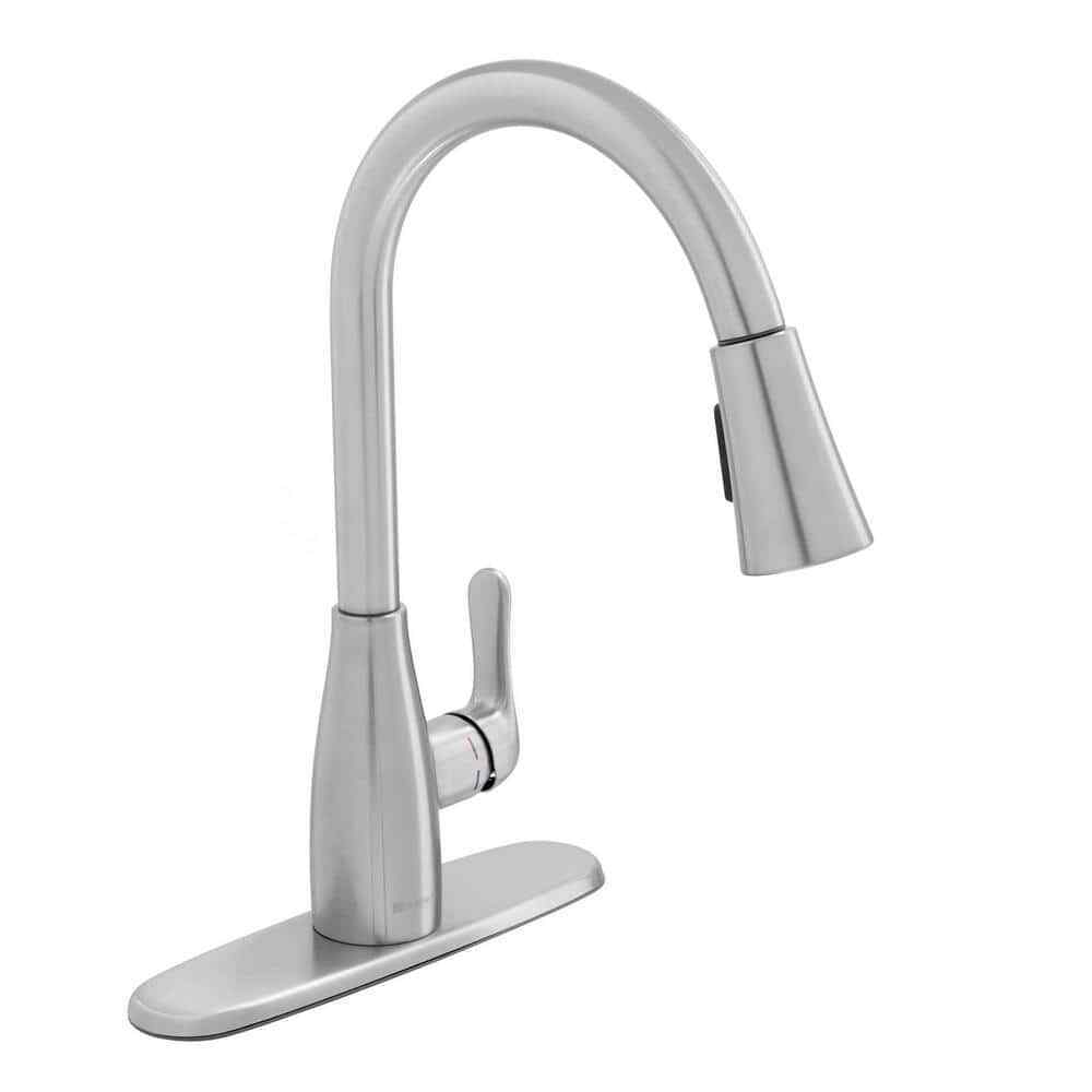 Glacier Bay McKenna 1-Handle Pull Down Sprayer Kitchen Faucet in Stainless Steel