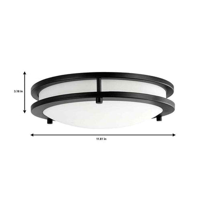 Hampton Bay Flaxmere 11.8 in. Matte Black LED Flush Mount Ceiling Light