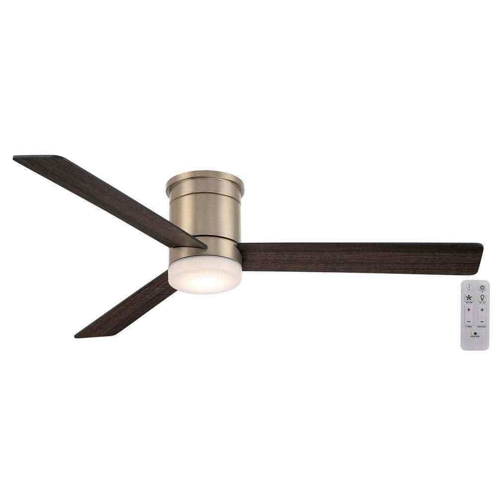 Hampton Bay Conjure 52 in. Brushed Gold Ceiling Fan w/  White Integrated LED