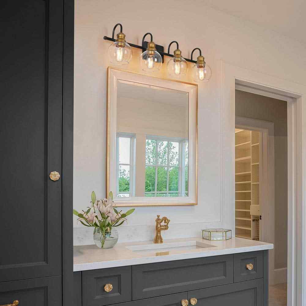 LNC Modern Black Wall Light Bronze and Antique Gold Bathroom Vanity Light