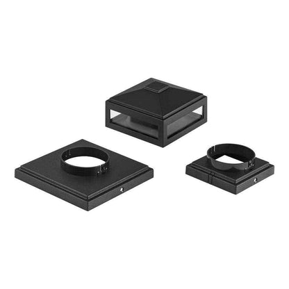 Havenridge 4 in. Low Volt Black LED Aluminum Hardwired Outdoor Pier Mount Light