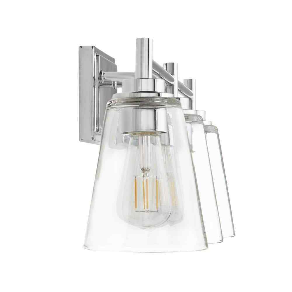 Hampton Bay Wakefield 22.5 in. 3-Light Chrome Vanity Light