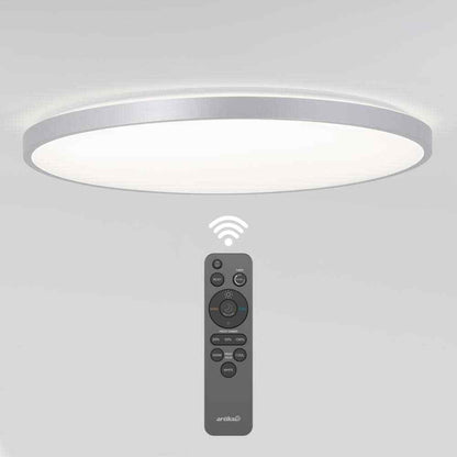 Artika Europa 21 in. Modern Silver LED 3 CCT Flush Mount Ceiling Light Fixture