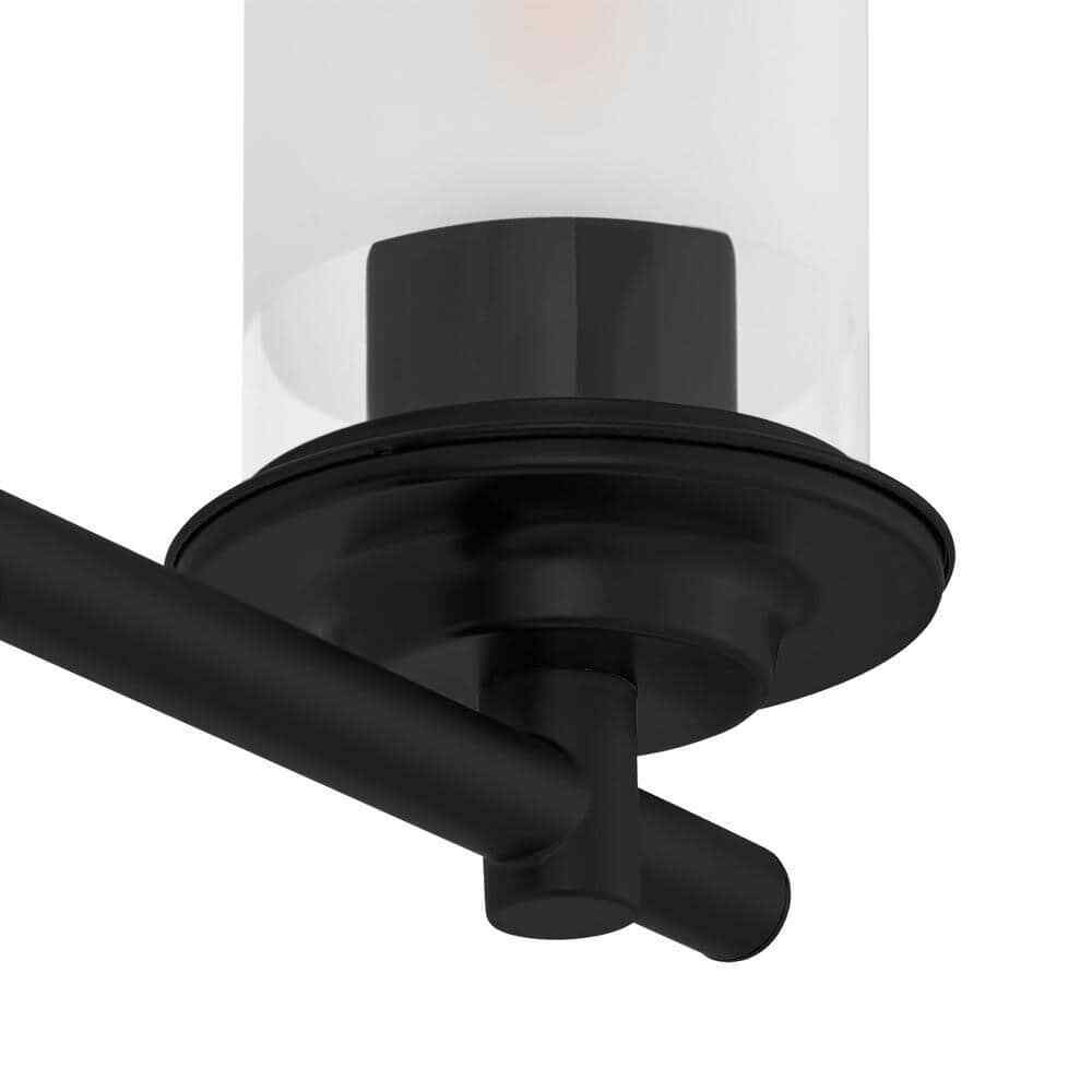 Hampton Bay Truitt 32.1 in. 4-Light Matte Black Modern Transitional Vanity