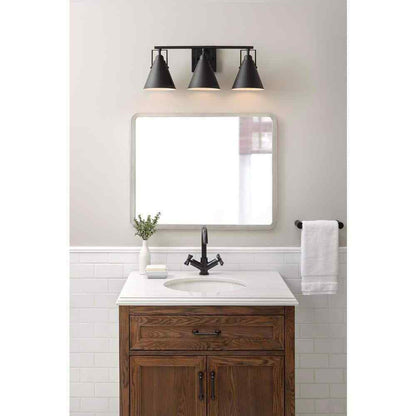 Home Decorators Insdale 3-Light Matte Black Modern Industrial Vanity Light
