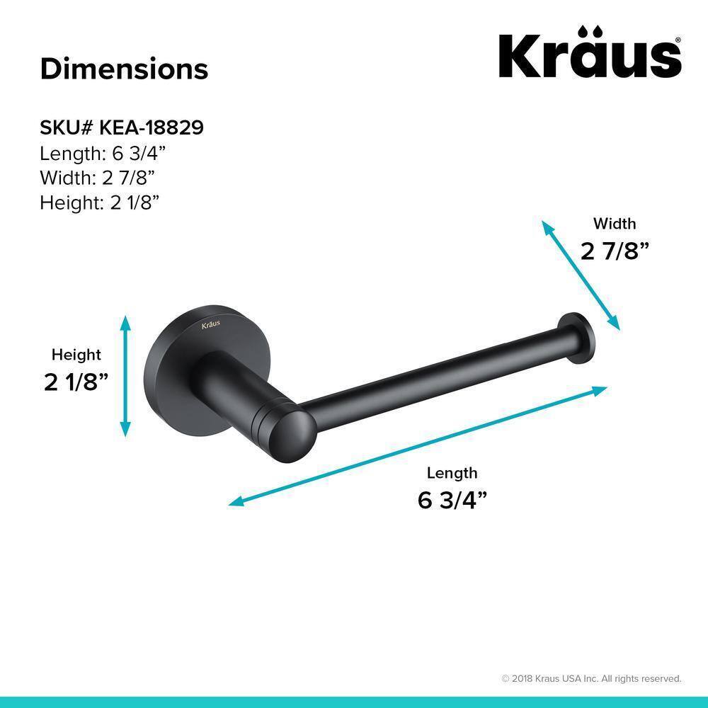 KRAUS Elie Bathroom Toilet Paper Holder in Matte Black KEA-18829MB