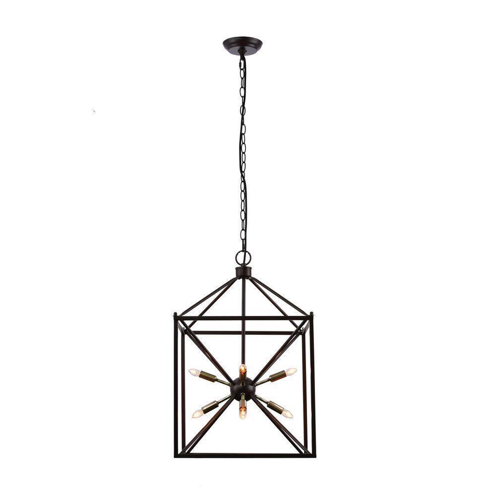 LAZZUR Touques 16 in. 8-Light Modern Matte Oil Rubbed Bronze Pendant