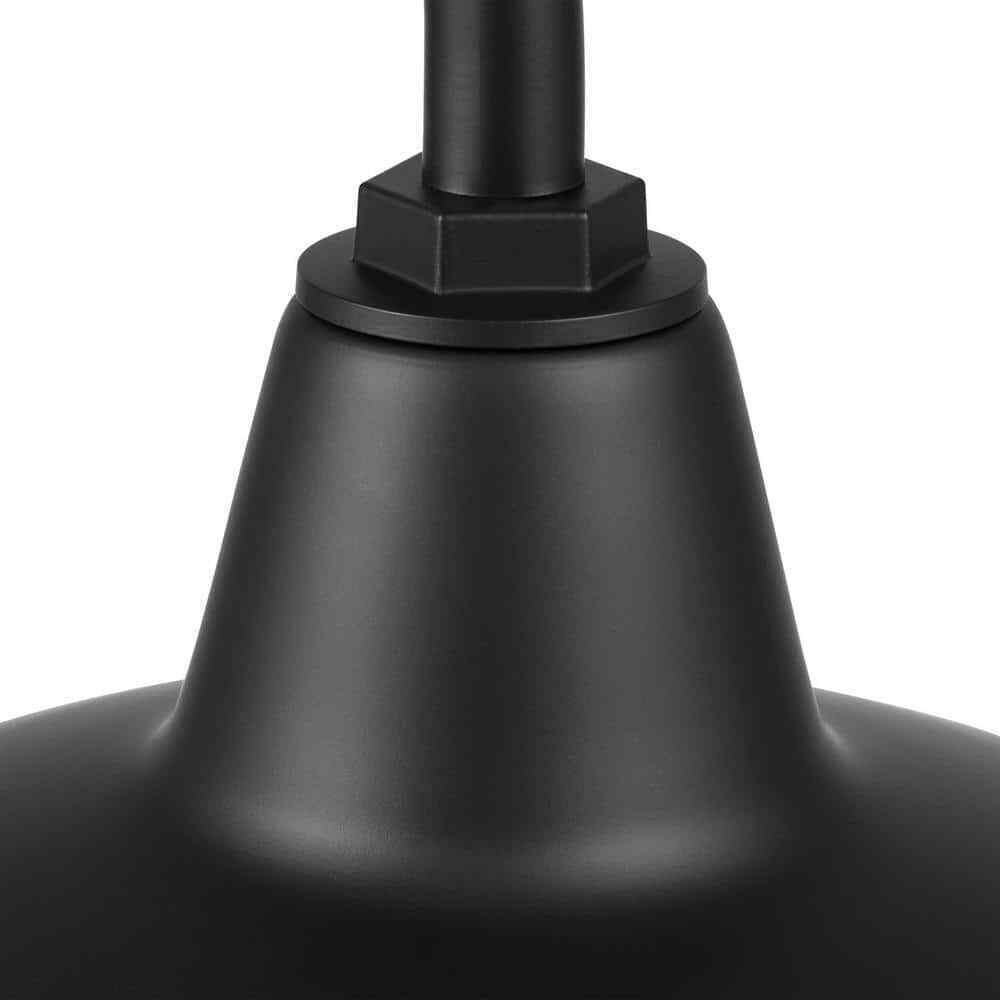 Hampton Bay Easton 1-Light Matte Black Barn Outdoor Wall Lantern Sconce