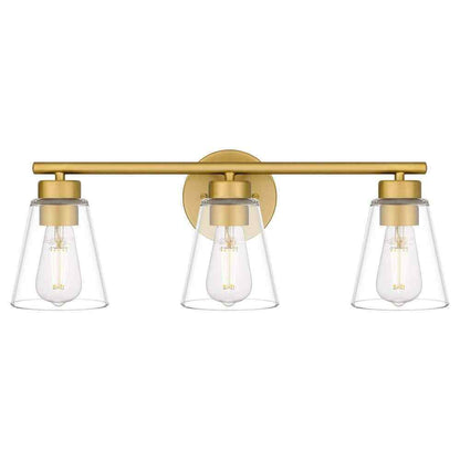 Hampton Bay Eastburn 22 in. 3-Light Gold Vanity Light with Clear Glass Shades