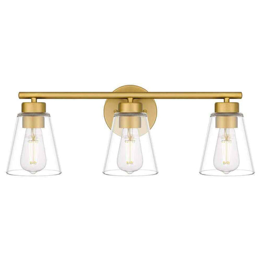 Hampton Bay Eastburn 22 in. 3-Light Gold Vanity Light with Clear Glass Shades