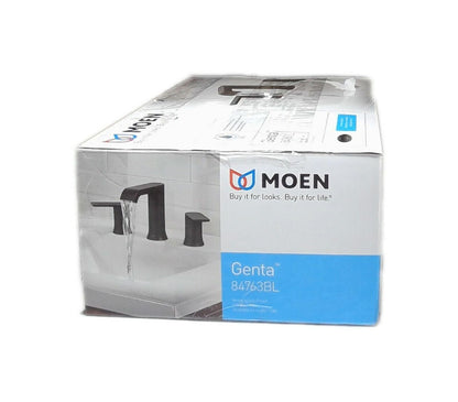 MOEN Genta 8 in. Widespread 2-Handle Bathroom Faucet in Matte Black 84763BL