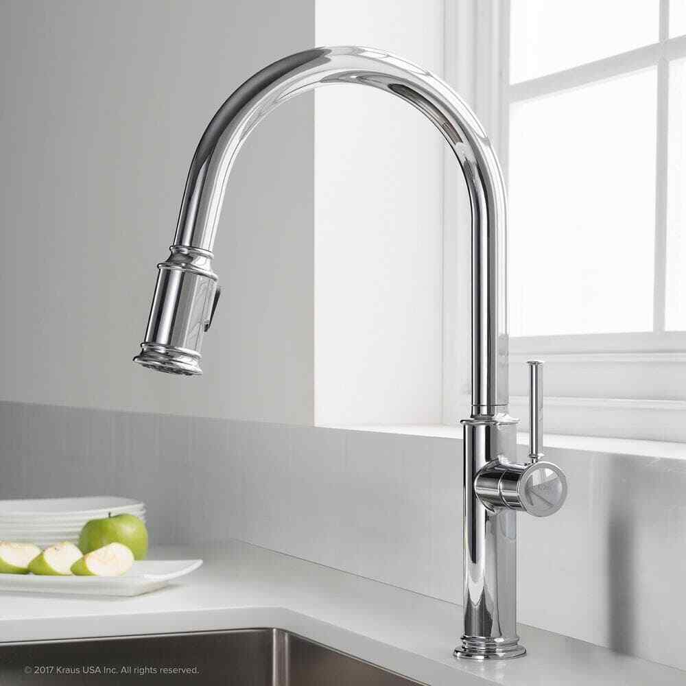 KRAUS Sellette Single-Handle Pull-Down Sprayer Faucet w/ Dual Function Sprayhead