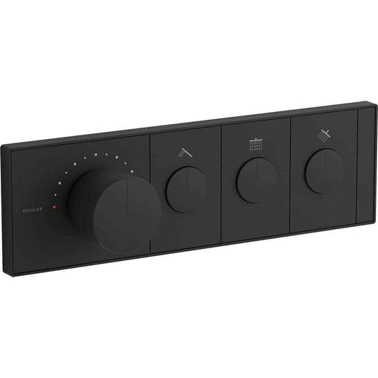 KOHLER Anthem 3-Outlet Thermostatic Valve Control Panel  in Matte Black