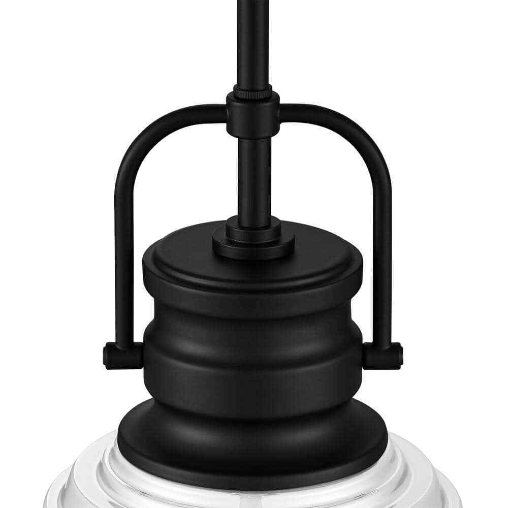Home Decorators Shelston 10 in. Chrome and Black Farmhouse Pendant Light Fixture