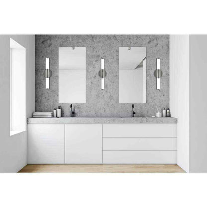 Eglo Palmera Chrome LED Bathroom Vanity Light with Etched Glass Shades