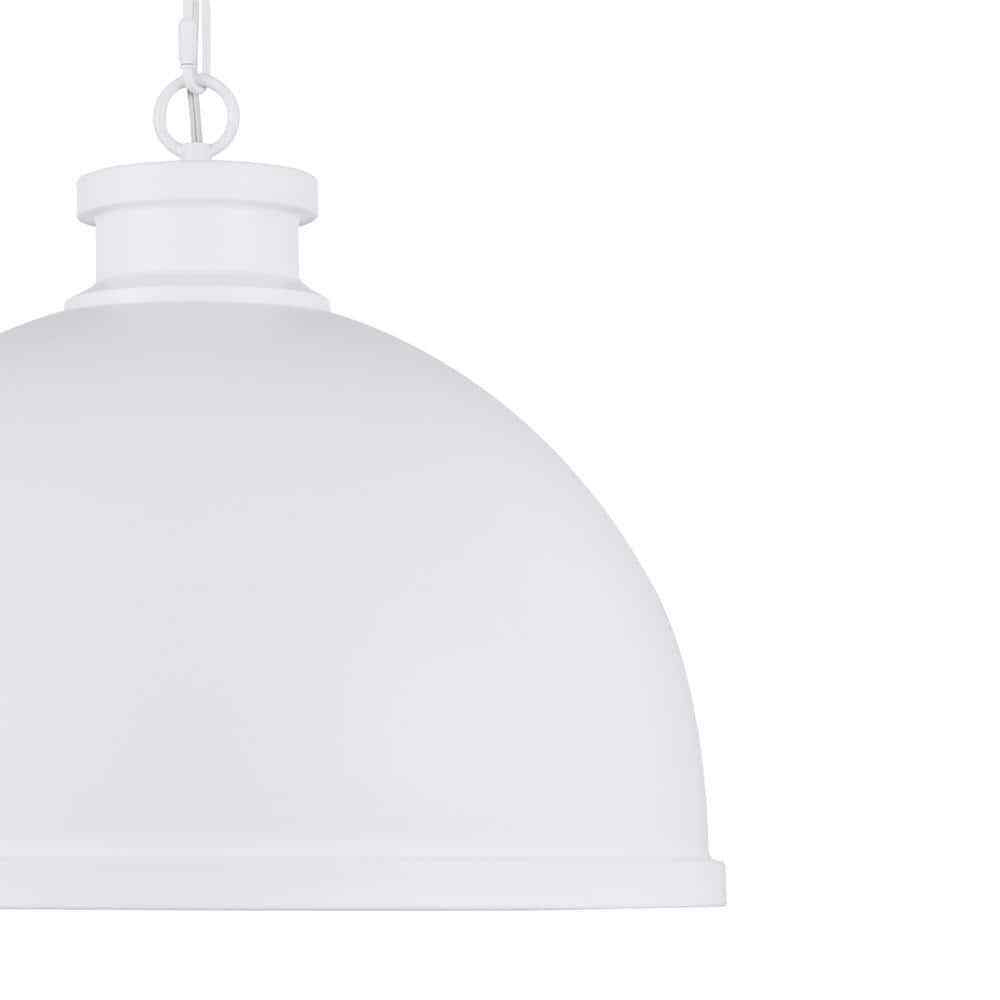 Hampton Bay Tallulah 4-Light White Pendant Hanging Dome Kitchen Pendant Lighting