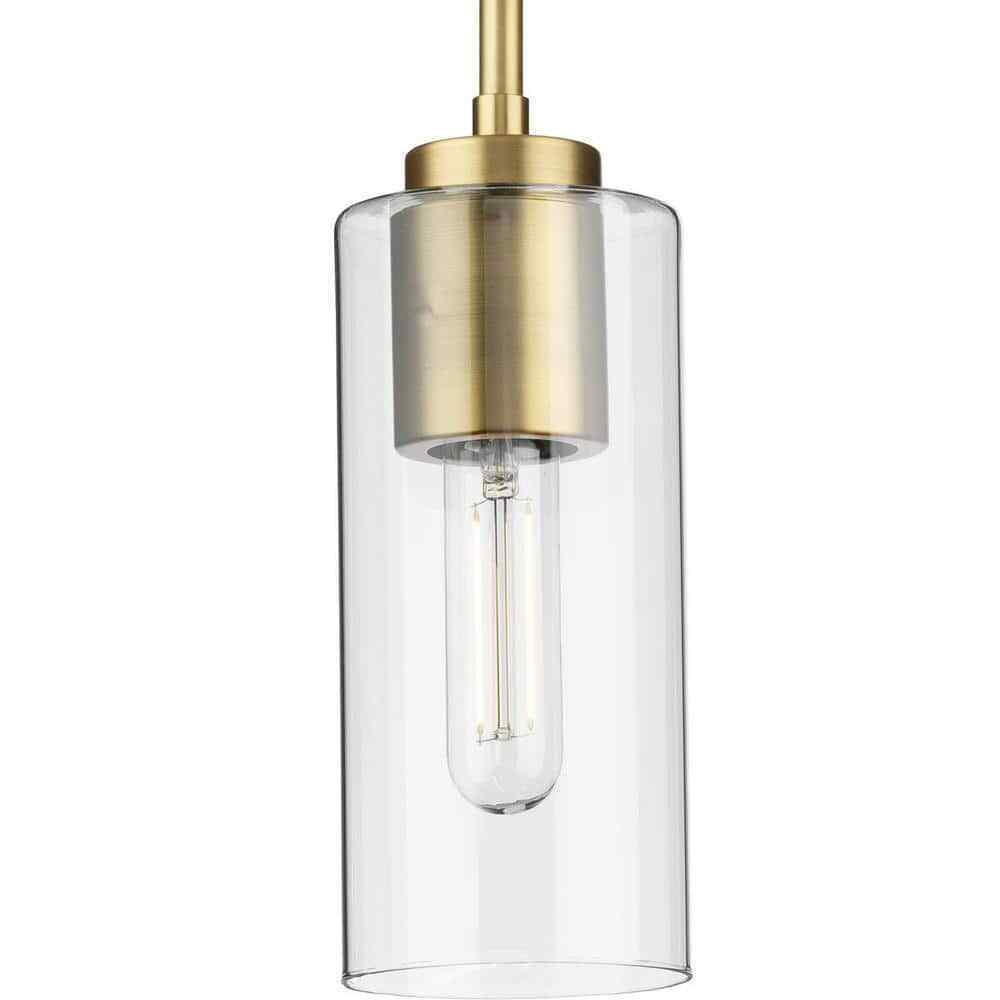 Progress Lighting Cofield 4 in. 1-Light Vintage Brass Transitional Pendant