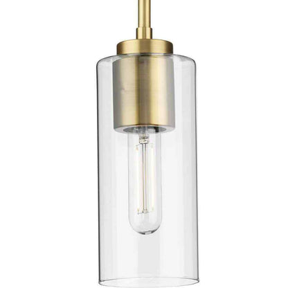 Progress Lighting Cofield 4 in. 1-Light Vintage Brass Transitional Pendant