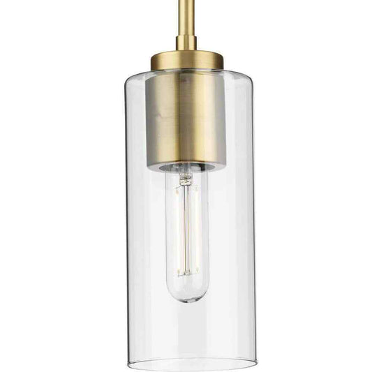 Progress Lighting Cofield 4 in. 1-Light Vintage Brass Transitional Pendant