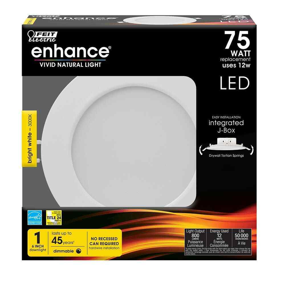 Feit Electric 6 " 75W Equivalent 3000K Bright White Dimmable LED Recessed Light