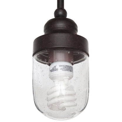 World Imports Brandon 1-Light Bronze Mini-Pendant with Glass Shade