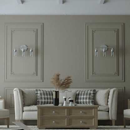 Merra 17 in. 3-Light Modern Brushed Nickel Vanity-Light with Clear Glass Shade