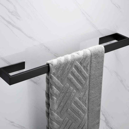 Hlihome 4-Piece Towel Bar Bath Hardware Set in Matte Black