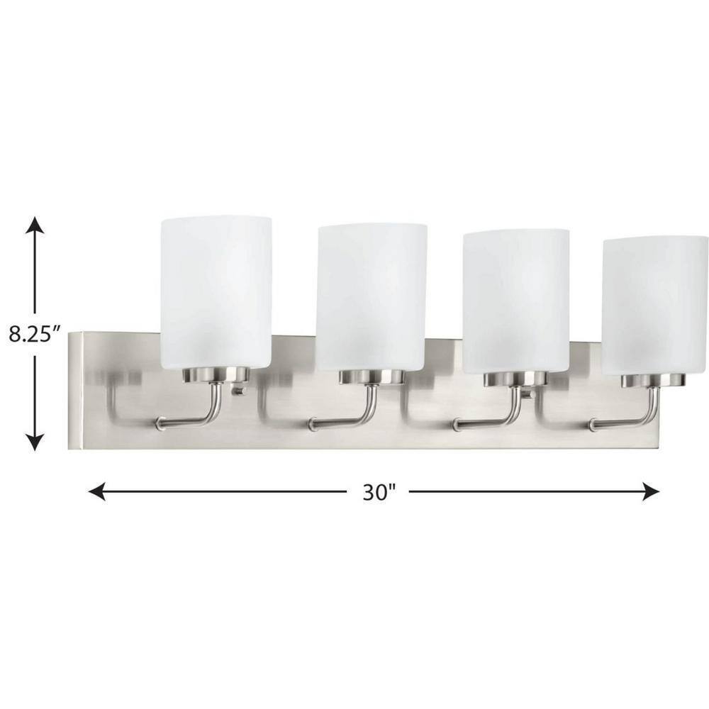 Progress Lighting Merry Collection 30 in. 4-Light Brushed Nickel Vanity Light