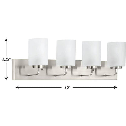 Progress Lighting Merry Collection 30 in. 4-Light Brushed Nickel Vanity Light
