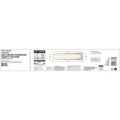 Hampton Bay Woodbury 24.6 in. Brushed Nickel Integrated LED Bathroom Light Bar
