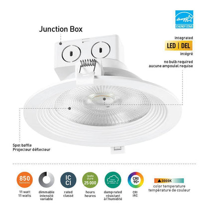 Globe Electric 6 in. White LED Recessed Lighting Kit 4-Pack
