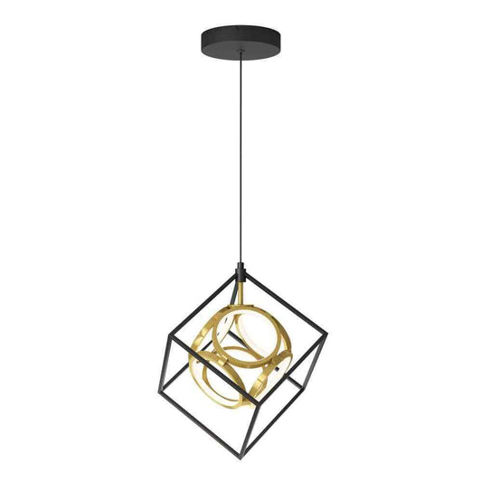 Artika Luxury 18-Watt LED Black Modern Industrial Caged Hanging Pendant Light
