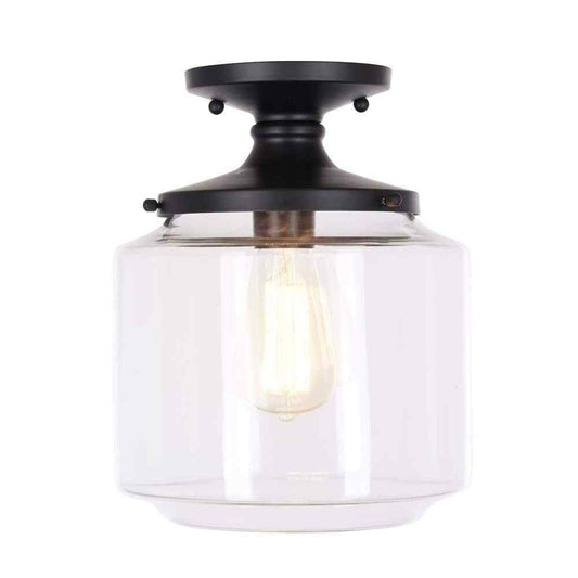 Cresswell 10.6 in. 1-Light Satin Black Modern Flush Mount 24065-000