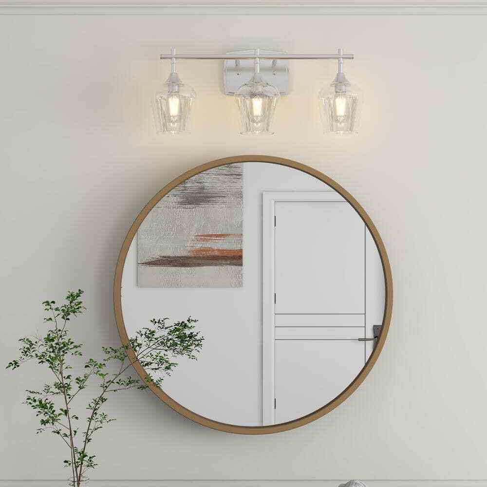 Pia Ricco 3-Lights Brush Nickle Wall Mount Vanity Light 1Jy-LP118881101