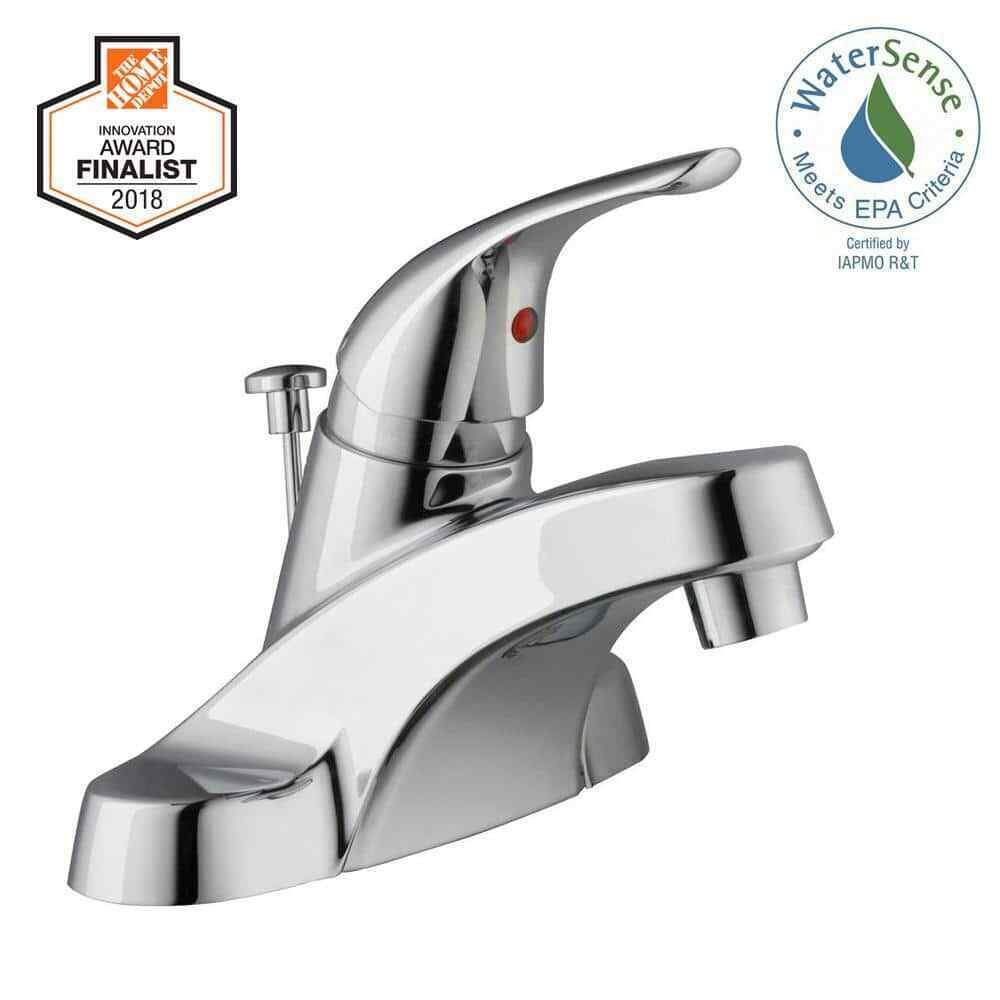 Glacier Bay Aragon 4 in. Centerset Low-Arc Bathroom Faucet in Chrome