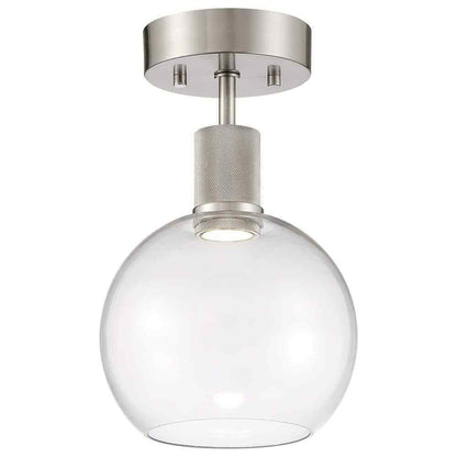 Access Lighting Port Nine 7.5 in. 1-Light Brushed Steel LED Semi-Flush Mount