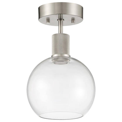 Access Lighting Port Nine 7.5 in. 1-Light Brushed Steel LED Semi-Flush Mount