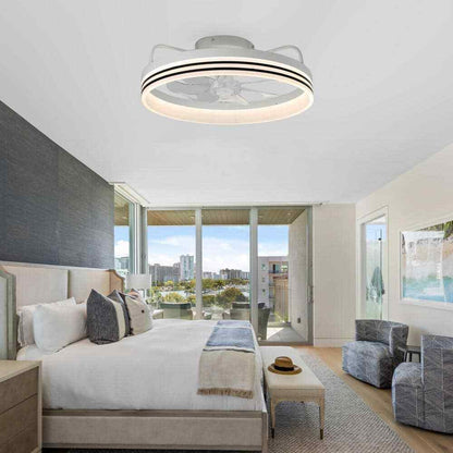 Oaks Aura LED Indoor White Bladeless App Control Smart Low Profile Ceiling Fan