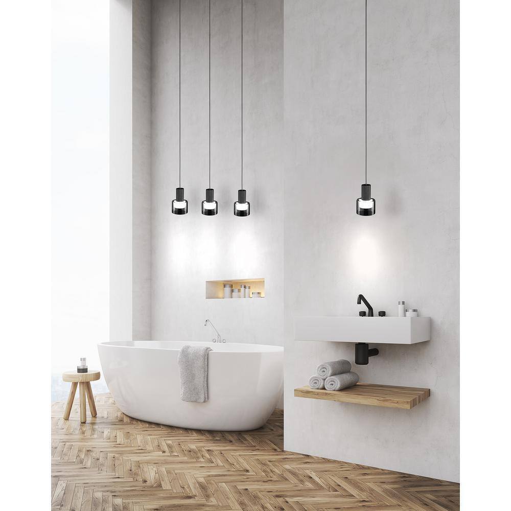 Eglo Molineros 28 in. W x 8.2 in. H 3-Light Black Kitchen Island Pendant