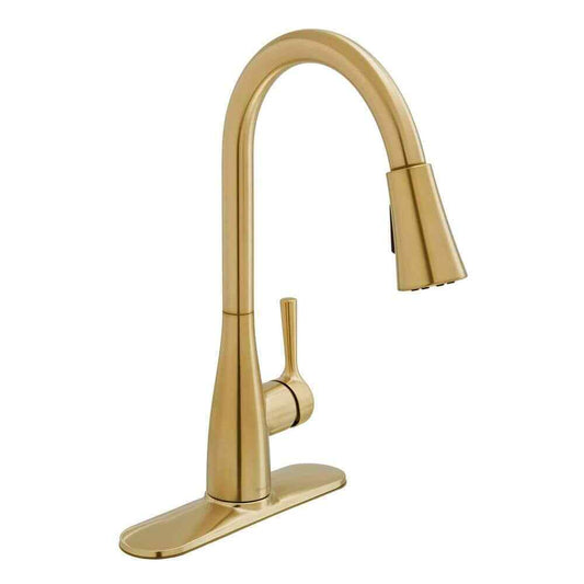 Glacier Bay Sadira Single-Handle Pull-Down Sprayer Kitchen Faucet in Matte Gold