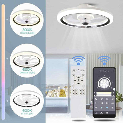 Oaks Aura 20 in. LED Smart App Remote Control Ceiling Fans w/ Lights DC Motor