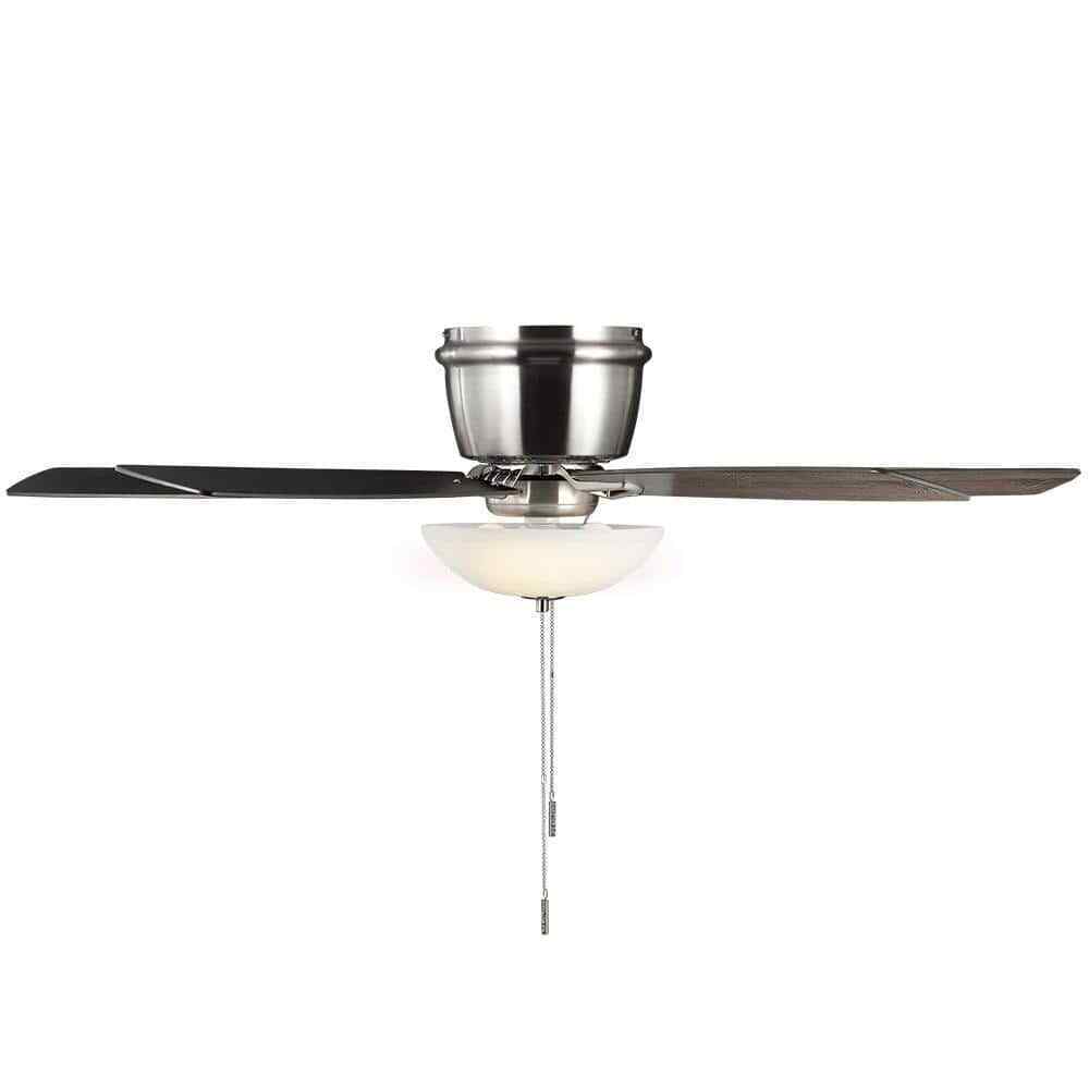 Hampton Bay Melrose 52 in Indoor LED Brushed Nickel Hugger Dry Rated Ceiling Fan