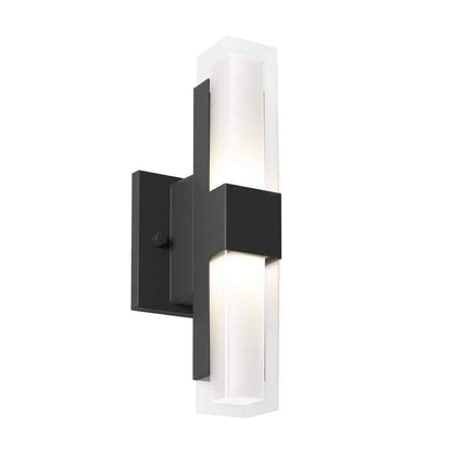 Artika Gemini Black Modern 3 CCT Integrated LED Hardwired Light Lantern Sconce