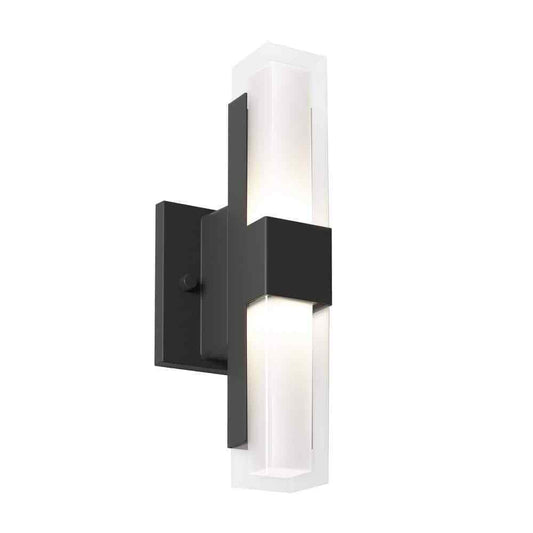Artika Gemini Black Modern 3 CCT Integrated LED Hardwired Light Lantern Sconce